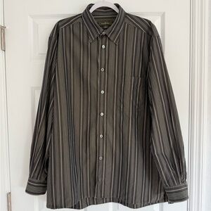 Ermenegildo Zegna Black and Gray Striped Shirt